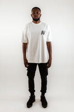 Load image into Gallery viewer, AV Oversized Short Sleeve T-Shirt In White With AVOIR Back Print
