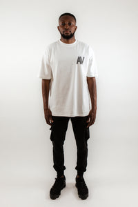 AV Oversized Short Sleeve T-Shirt In White With AVOIR Back Print