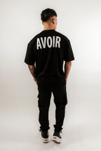 Load image into Gallery viewer, AV Oversized Short Sleeve T-Shirt In Black With AVOIR Back Print
