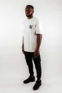 AV Oversized Short Sleeve T-Shirt In White With AVOIR Back Print